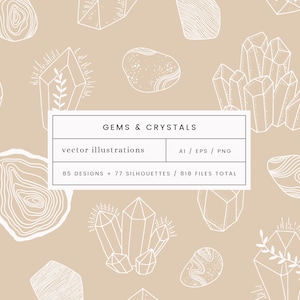 Gems & Crystals Vector Illustrations | Clipart | SVG | PNG