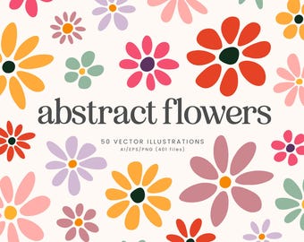Abstrakte Blumen Vektorgrafik | Abstrakt Blumen Clipart | Blumen SVG | PNG
