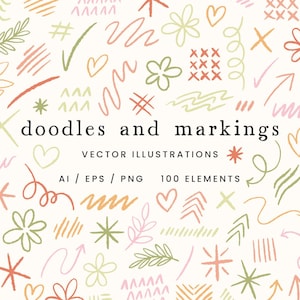 Doodles Markeringen Krabbels vectorillustraties | Clipart | SVG | png