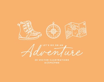 Adventure Outdoors Clipart, Camping and Travel Illustrations SVG