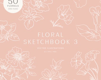 Floral Clipart | Flower Vector Illustrations  | SVG | PNG