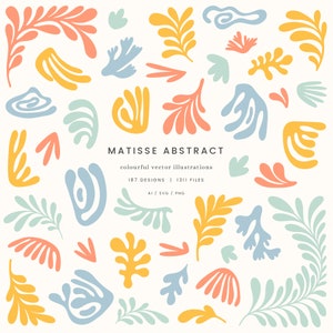 Matisse Inspired Abstract Shape Vector Illustrations  | Clipart | SVG | PNG