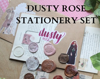 dusty rose stationery set | journalling | penpal set | penpal pack | paper crafts | paper sets