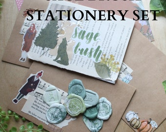 sage brush stationery set | journalling | penpal set | penpal pack | paper crafts | paper sets
