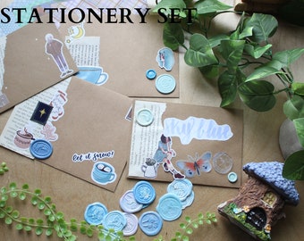 sky blue stationery set | journalling | penpal set | penpal pack | paper crafts | paper sets