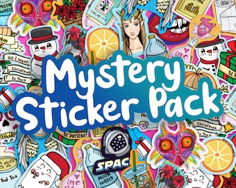 Mystery Sticker Pack, Aléatoire, Autocollants vinyles, 5 par paquet