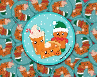 Holiday Friends, Holiday Sticker, Stocking Stuffer