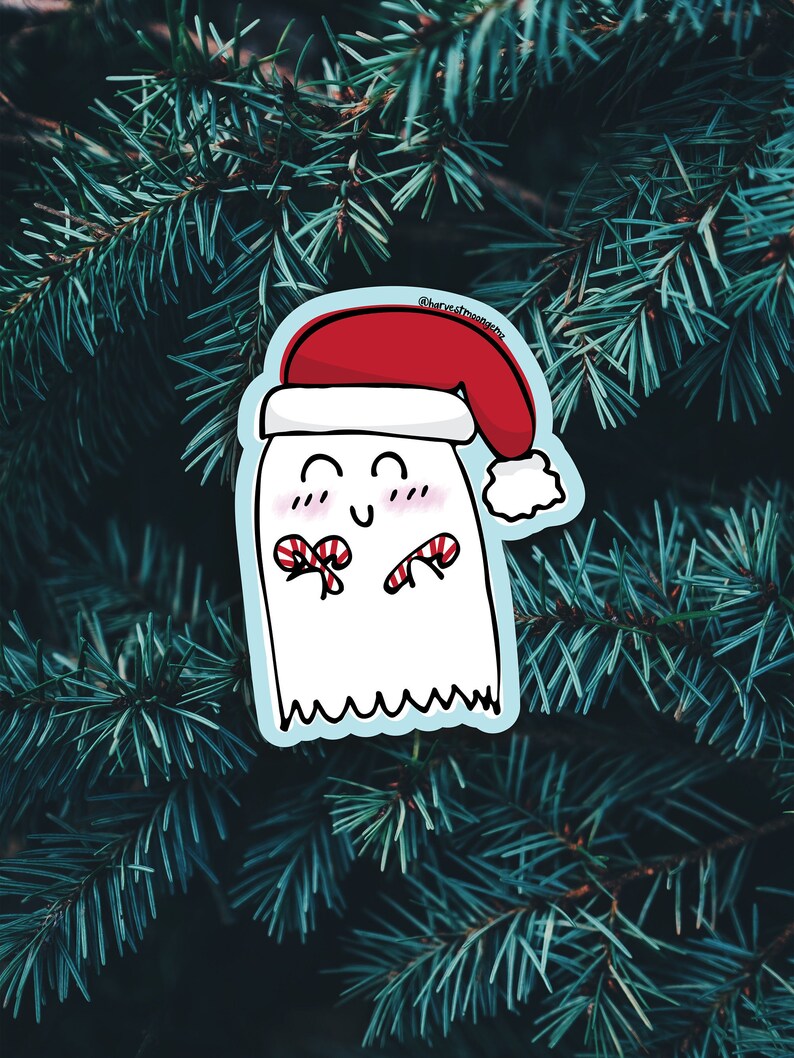 Adorable Holiday Ghost Sticker, Holiday Sticker Pack image 2