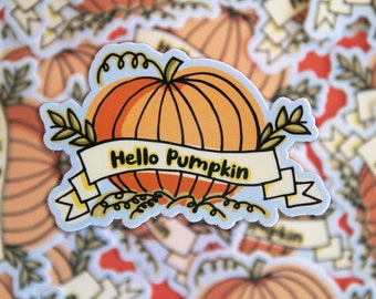 Hello Pumpkin, Vinyl Sticker, from Harvest Moon Sticker Pack