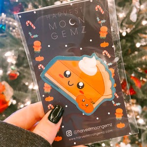 Pumpkin Pie, Kawaii, Holiday Sticker, Stocking Stuffer