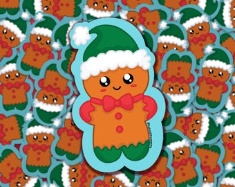 Gingerbread Boy, Holiday Sticker, Stocking Stuffer