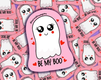 Be My Boo Valentine's Day Sticker, Matte Vinyl Die Cut, Waterproof