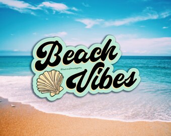 Beach Vibes Sticker, Summer, Matte Vinyl Sticker