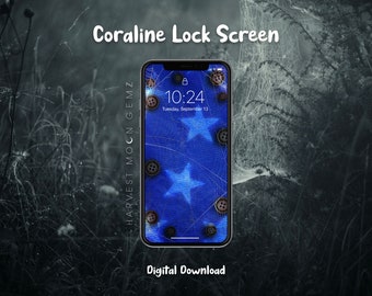 Coraline Lock Screen, Spooky, Compatible pour tous les téléphones, iPhone, Android, etc.