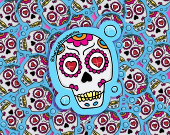 Sugar Skull, Skull Candy, Bubblegum Version, Matte Vinyl Sticker