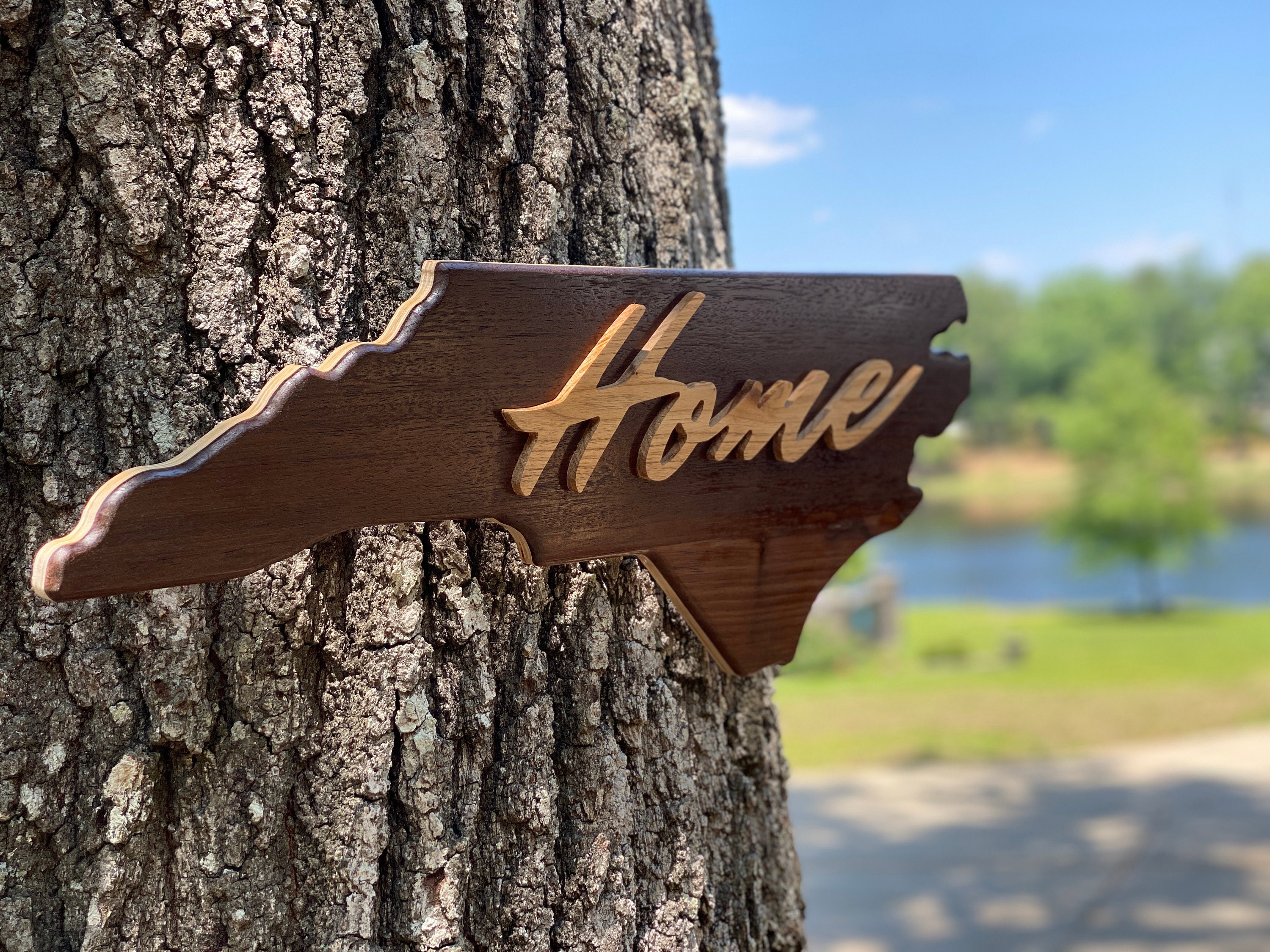 Wood North Carolina Home State Sign Rustic State Sign Etsy