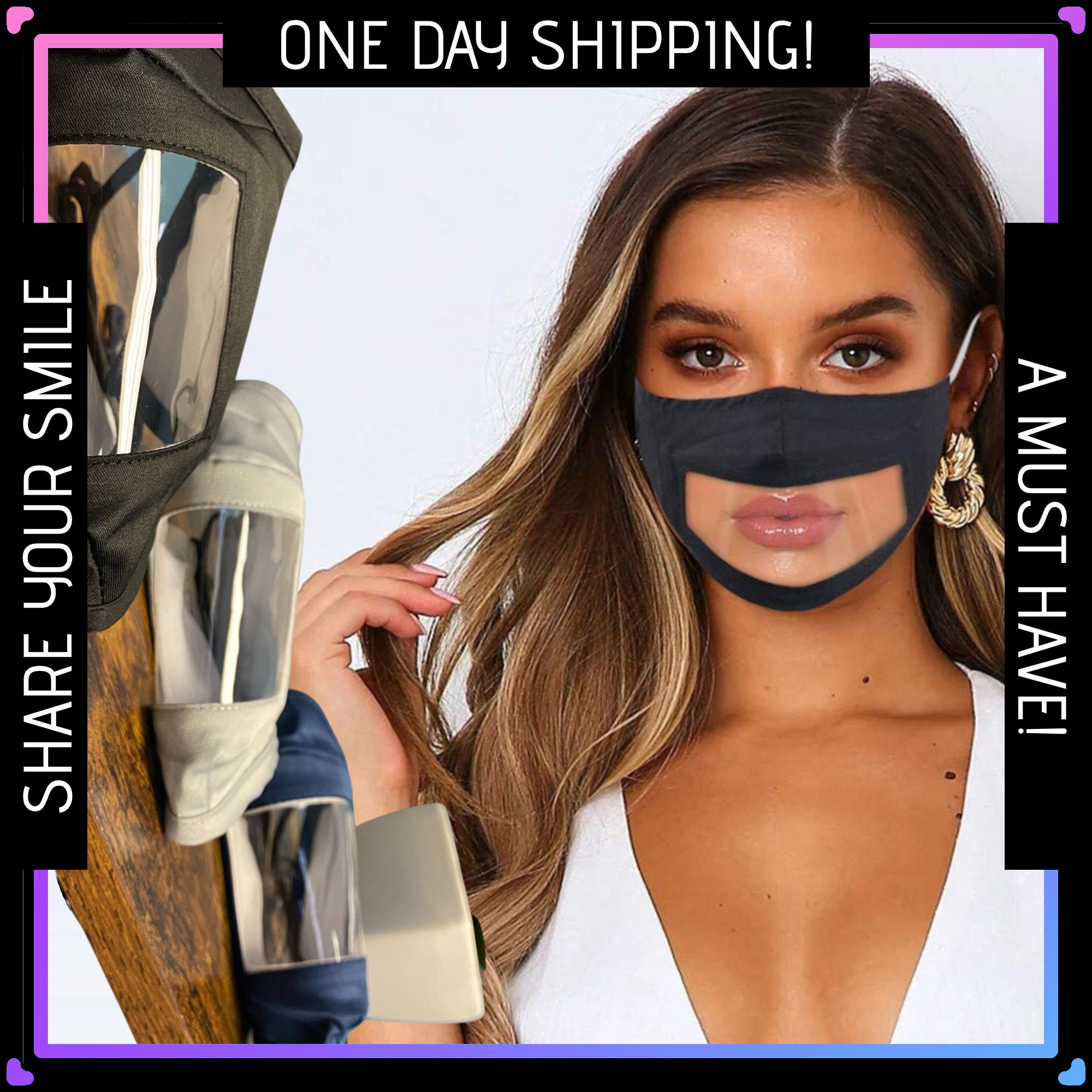 Adult Unisex Transparent Face Mask | Mask for teachers | Hard of hear…