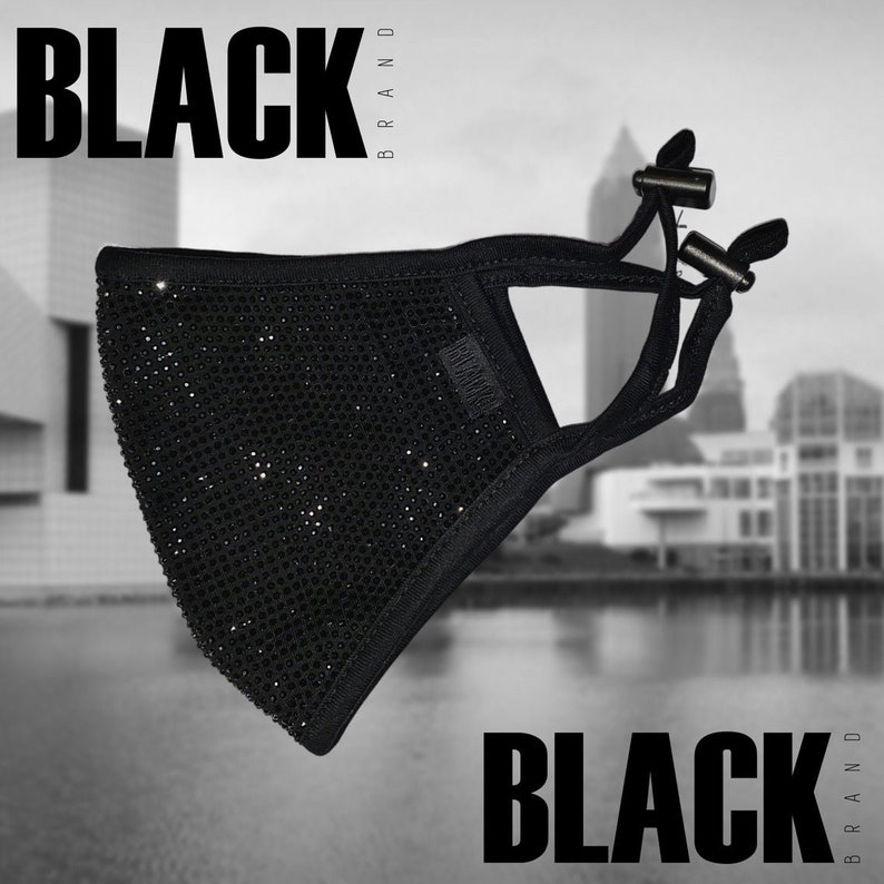 Rhinestone Face Mask With Filter Bling Face Mask High End Etsy