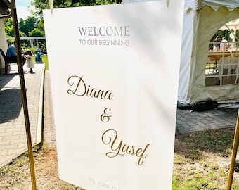 Wandschild zum Aufhängen | Willkommensschild zur Hochzeit | Empfangstafel