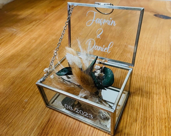 Ringschatulle silber | Ringkästchen | Personalisierte Ringbox | Eheringe | Hochzeit | Verlobung | Standesamtliche Hochzeit
