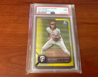 Alec Bohm 2022 Bowman Chrome Yellow Refractor /75 PSA 9! - Etsy