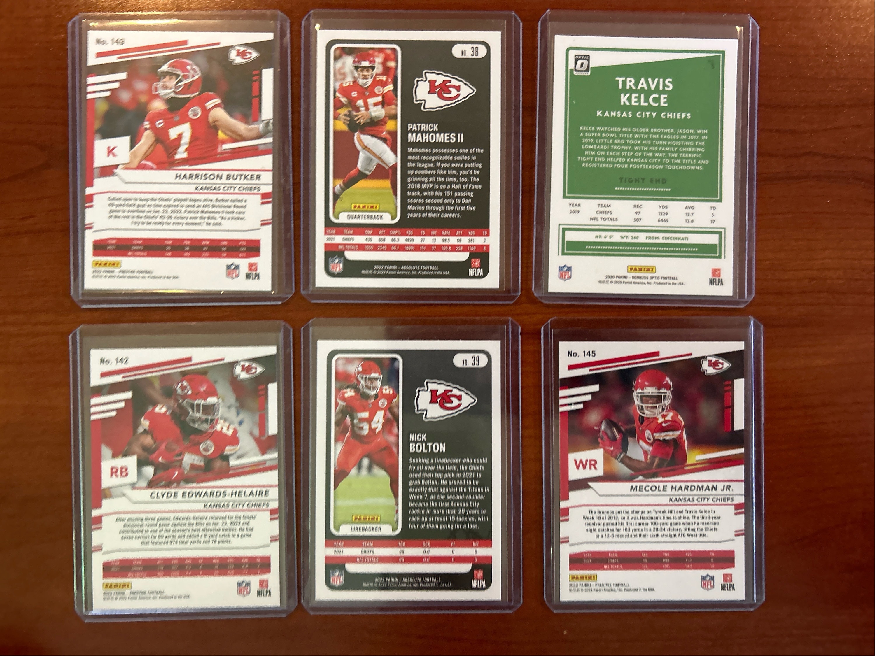 Six Kansas City Chiefs Trading Cards Etsy