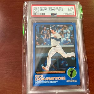 Cartão Pete Crow-Armstrong 2022 Topps Heritage Minor League/99! PSA 9!