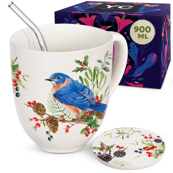 YC Yang Chai Large Teacup 900ml - XXL Cup Large - Jumbo Cup Gift Set with Fine Accessories