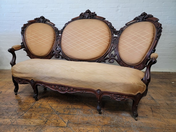 Vintage Sofa and Chairs-Louis Vuitton fabric - antiques - by owner