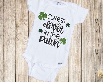 Cutest Clover in the Patch Baby Onesie®, Baby Onesie®, Baby Shower Gift, St. Patrick's Day Onesie®, Clover Onesie®, Shower Present