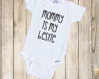 Mommy Is My Bestie Baby Onesie®, Baby Onesie®, Baby Shower Gift, Mother's Day Onesie®, Holiday Onesie®, Mother's Day, First Mother's Day