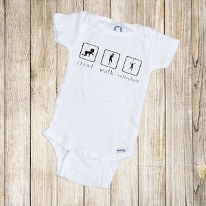 Crawl Walk Volleyball Onesie®, Baby Onesie®, Baby Shower Gift, Sports Onesie®, Boy Onesie®