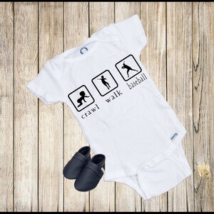 Crawl Walk Baseball Onesie®, Baby Onesie®, Baby Shower Gift, Sports Onesie®, Boy Onesie®