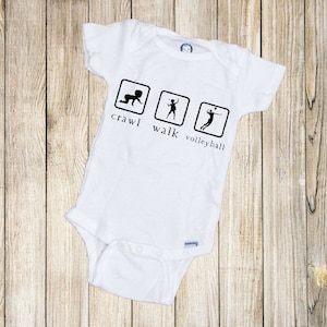Crawl Walk Volleyball Onesie®, Baby Onesie®, Baby Shower Gift, Sports Onesie®, Girl Onesie®