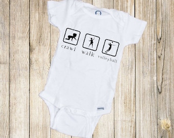 Crawl Walk Voleibol Onesie®, Baby Onesie®, Baby Shower Gift, Sports Onesie®, Girl Onesie®
