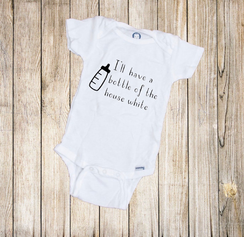 Bottle of the House White Onesie®, Funny Onesie®, Baby Onesie®, Funny Baby Onesie®, Baby Shower Present, Pregnancy Announcement Onesie® image 1