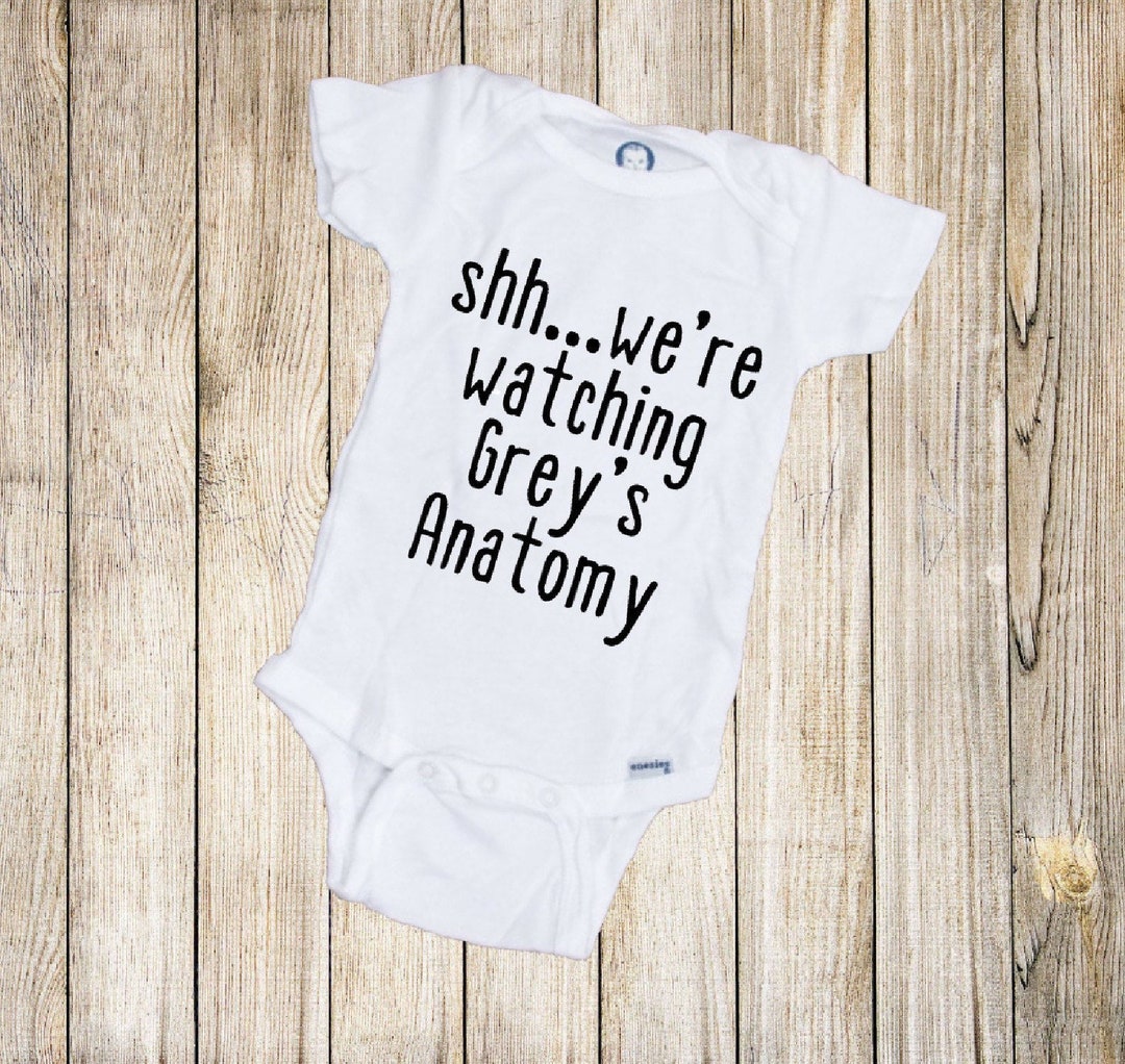 Shh.we re Watching Grey s Anatomy Baby Onesie Baby Shower Gift TV Show Baby Onesies Grey s Anatomy Grey s Anatomy Onesies Etsy UK