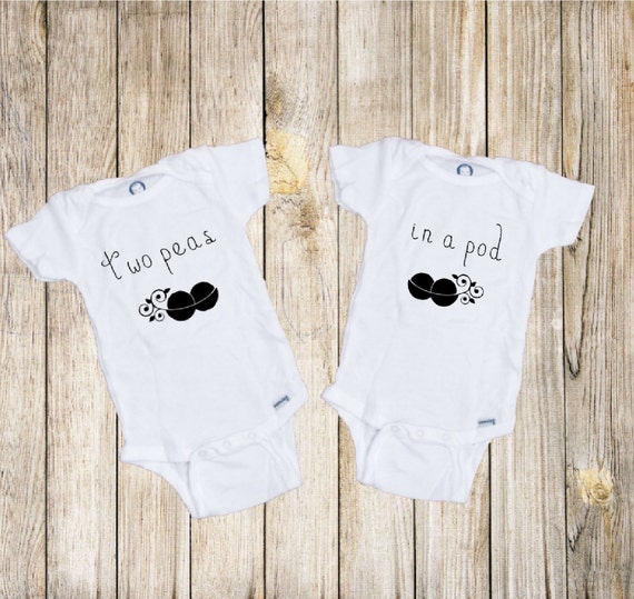 Two Peas in a Pod Baby Onesie® Baby Onesie® Baby Shower Etsy