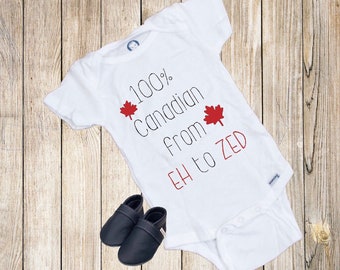 100% Canadian Baby Onesie®, Baby Onesie®, Baby Shower Gift, Canada Day, Holiday Onesie®