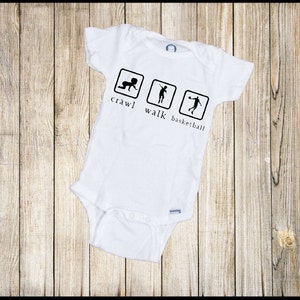 Crawl Walk Basketball Onesie®, Baby Onesie®, Baby Shower Gift, Sports Onesie®, Boy Onesie®