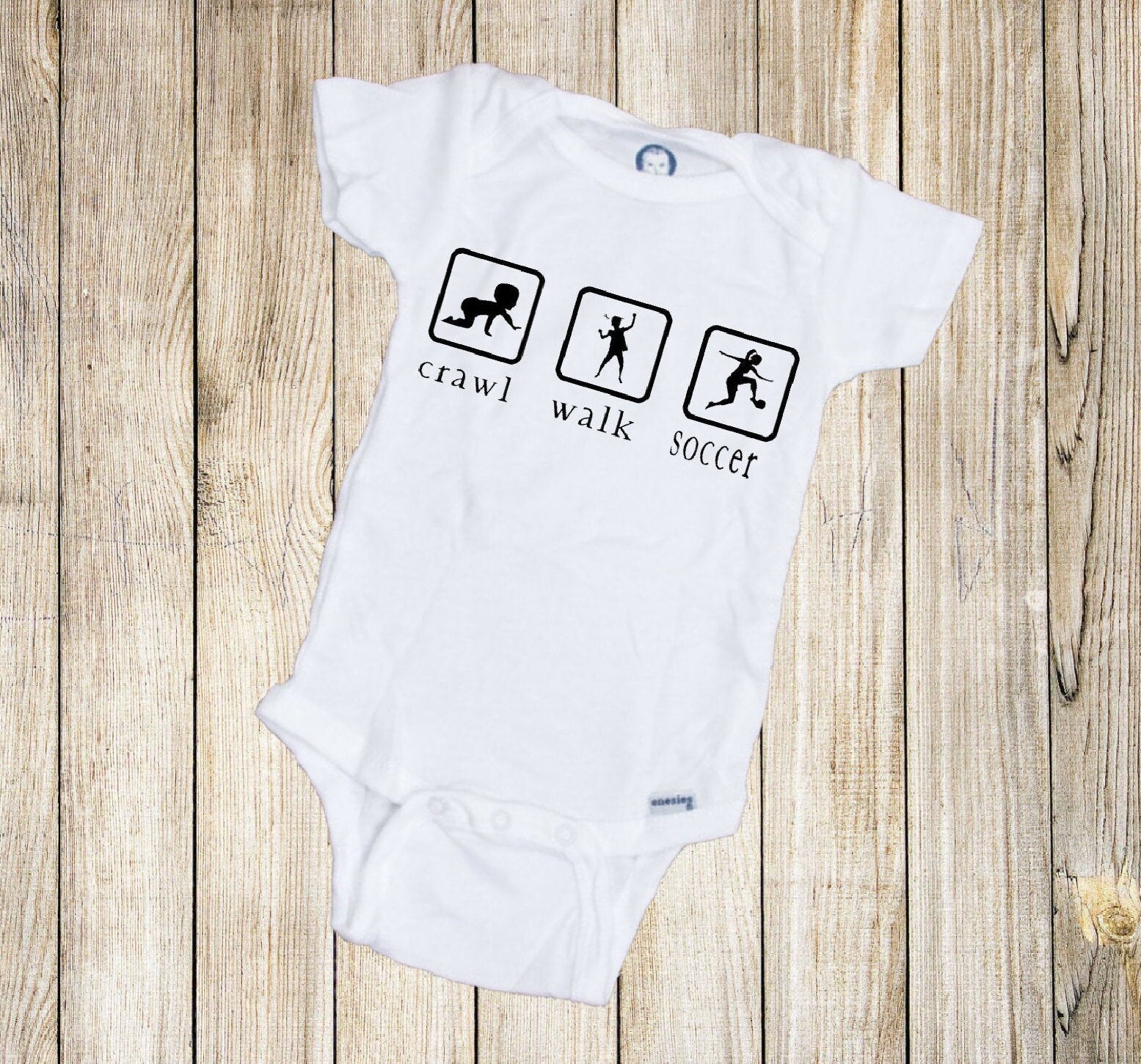 Crawl Walk Soccer Onesie®, Baby Onesie®, Baby Shower Gift, Sports