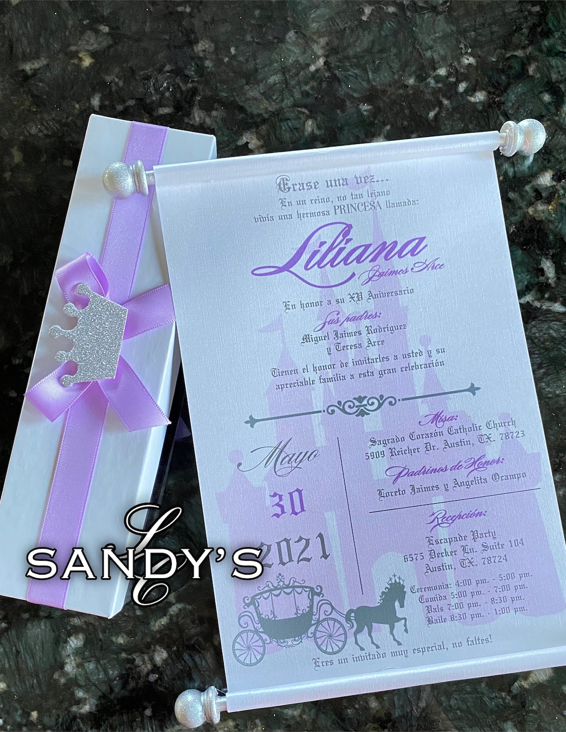 Scroll quinceañera invitations Etsy