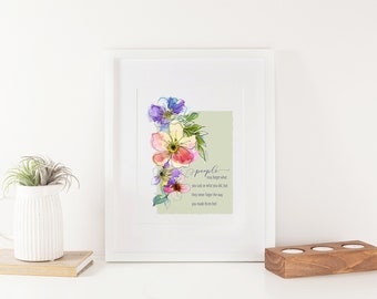 Downloadable and printable floral watercolor abstract art print