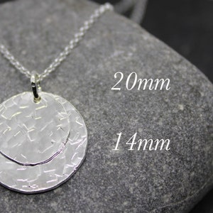 Hammered Sterling Silver Circle Necklace: Minimalist Geometric Pendant