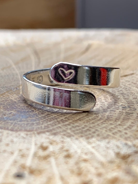 Forever Silver Adjustable Heart Wrap Ring Fits All 925 Everyday Jewellery Finger or Thumb Ring Romantic Heart Love Gift for Her Etsy UK