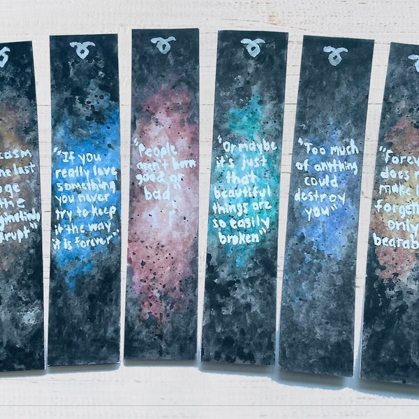 Mortal Instruments Bookmarks, Quote Watercolor Prints