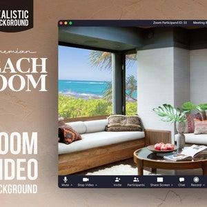 Boho Beach Room ANIMATED VIRTUAL BACKGROUND | Instant Digital Download | Video Loop | Zoom Background