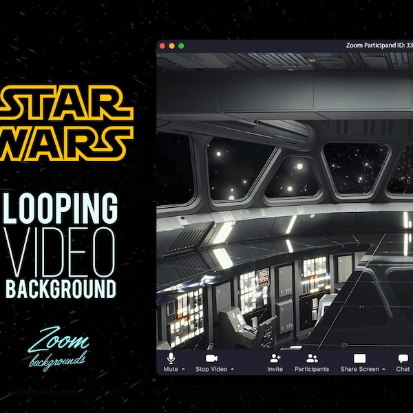 Star Wars ANIMATED VIRTUAL BACKGROUND | Instant Digital Download | Video Loop | Zoom Background