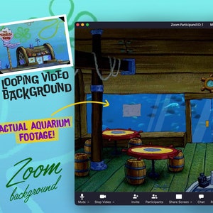 Krusty Krab ANIMATED VIRTUAL BACKGROUND | Instant Digital Download | Video Loop | Zoom Background