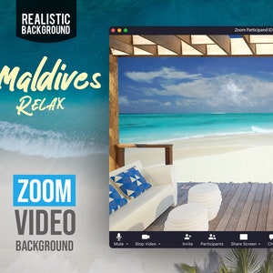 Maldives ANIMATED VIRTUAL BACKGROUND | Instant Digital Download | Video Loop | Zoom Background